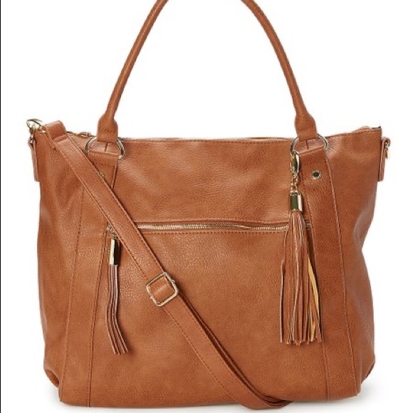 Steve Madden Handbags - Steve Madden Cognac Tassel Hobo/Satchel Bag